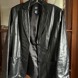 GAP Black Genuine Leather Jacket